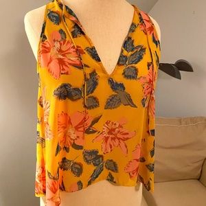 Kimchi Blue Floral Sheer Top (M)